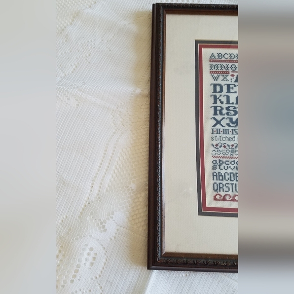 Framed Glass Cross Stitch Alphabet Numbers Ready to hang - Picture 4 of 9
